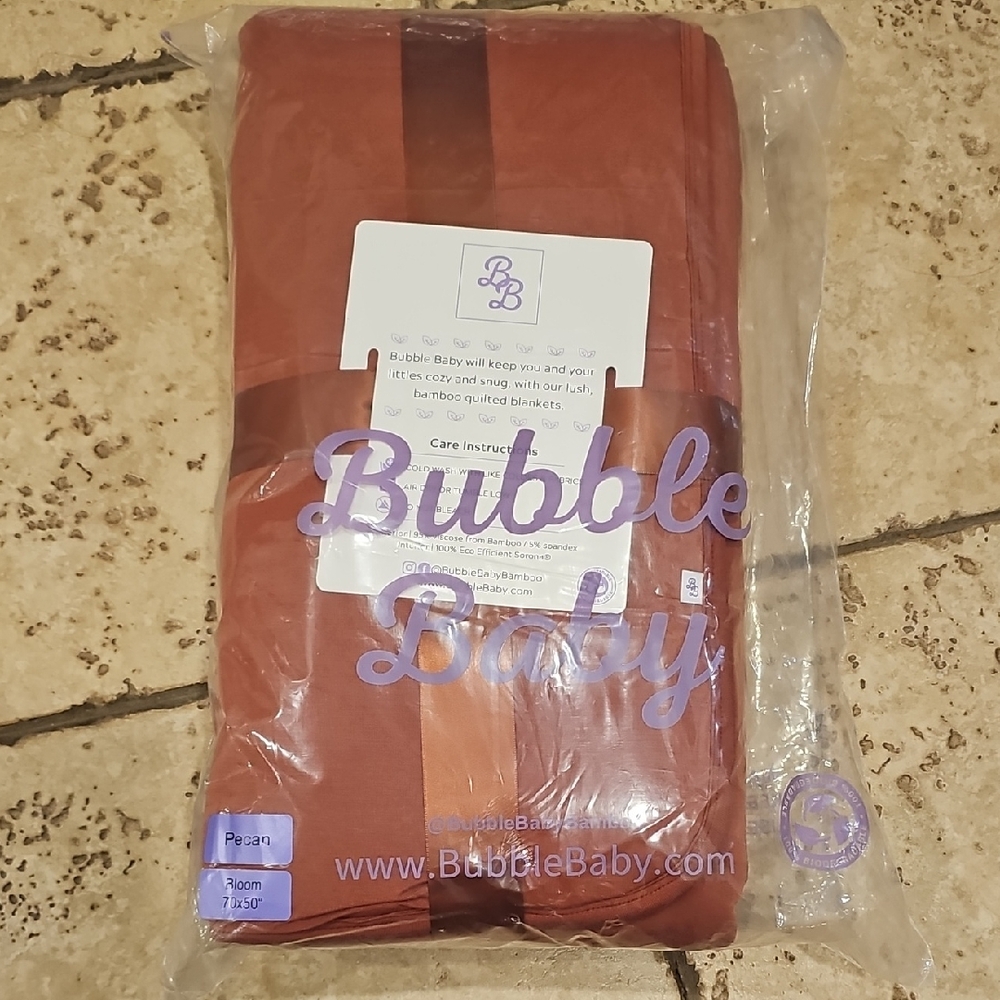 Bubble Baby Bamboo Blanket Pecan Rich Brown New In Bag 70 x 50